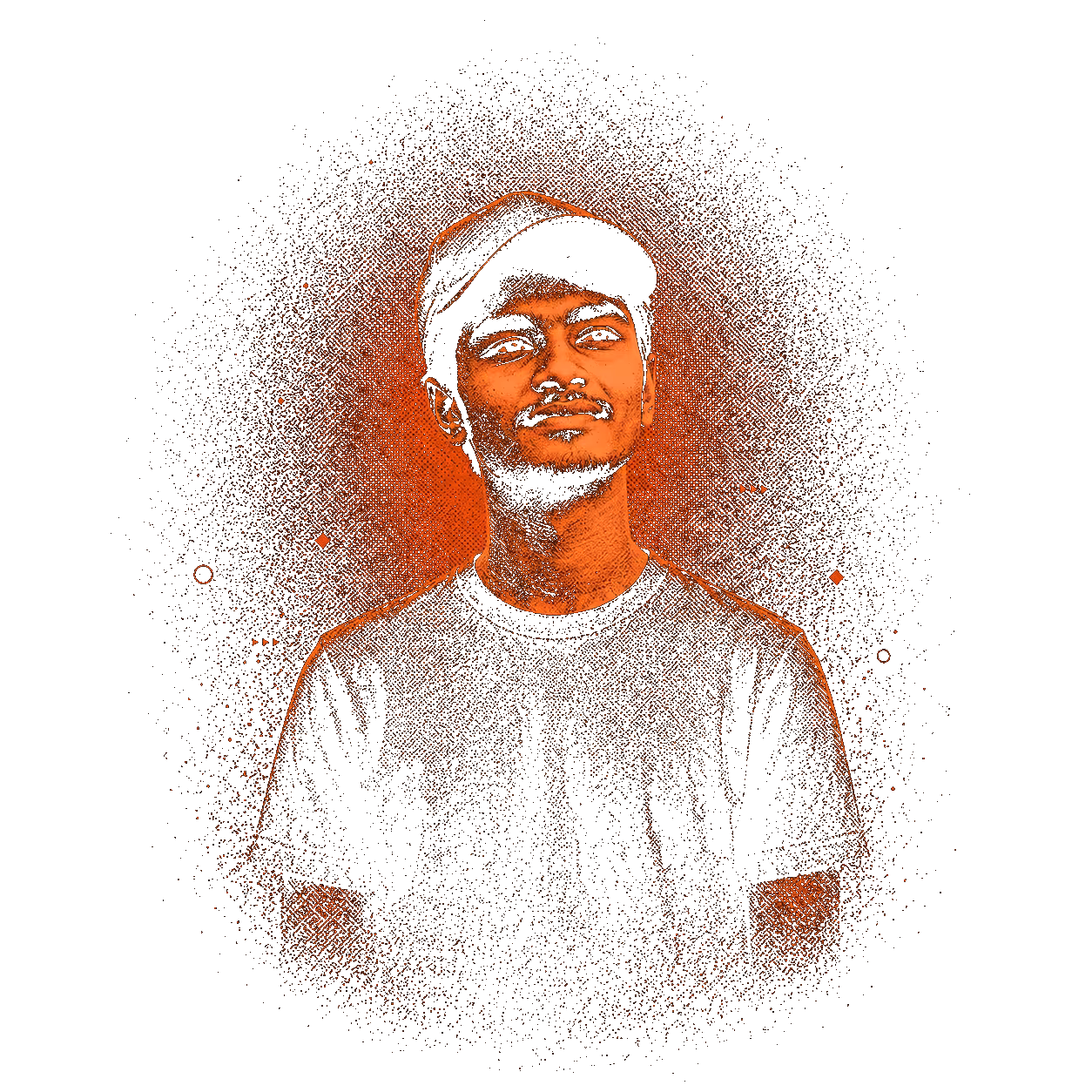Risograph portrait illustration of MD Salman Farshi.